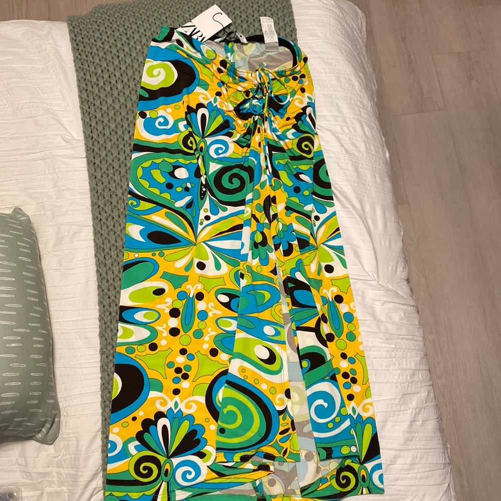 Zara Multi-Colored Midi Skirt